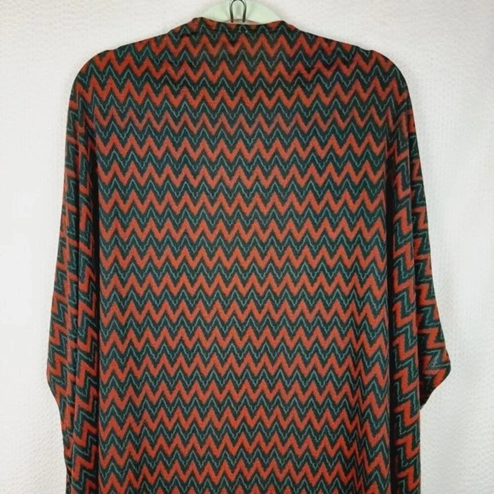 Roper Western Women Fringe Poncho Outwear with Chevron Print Red Size XL